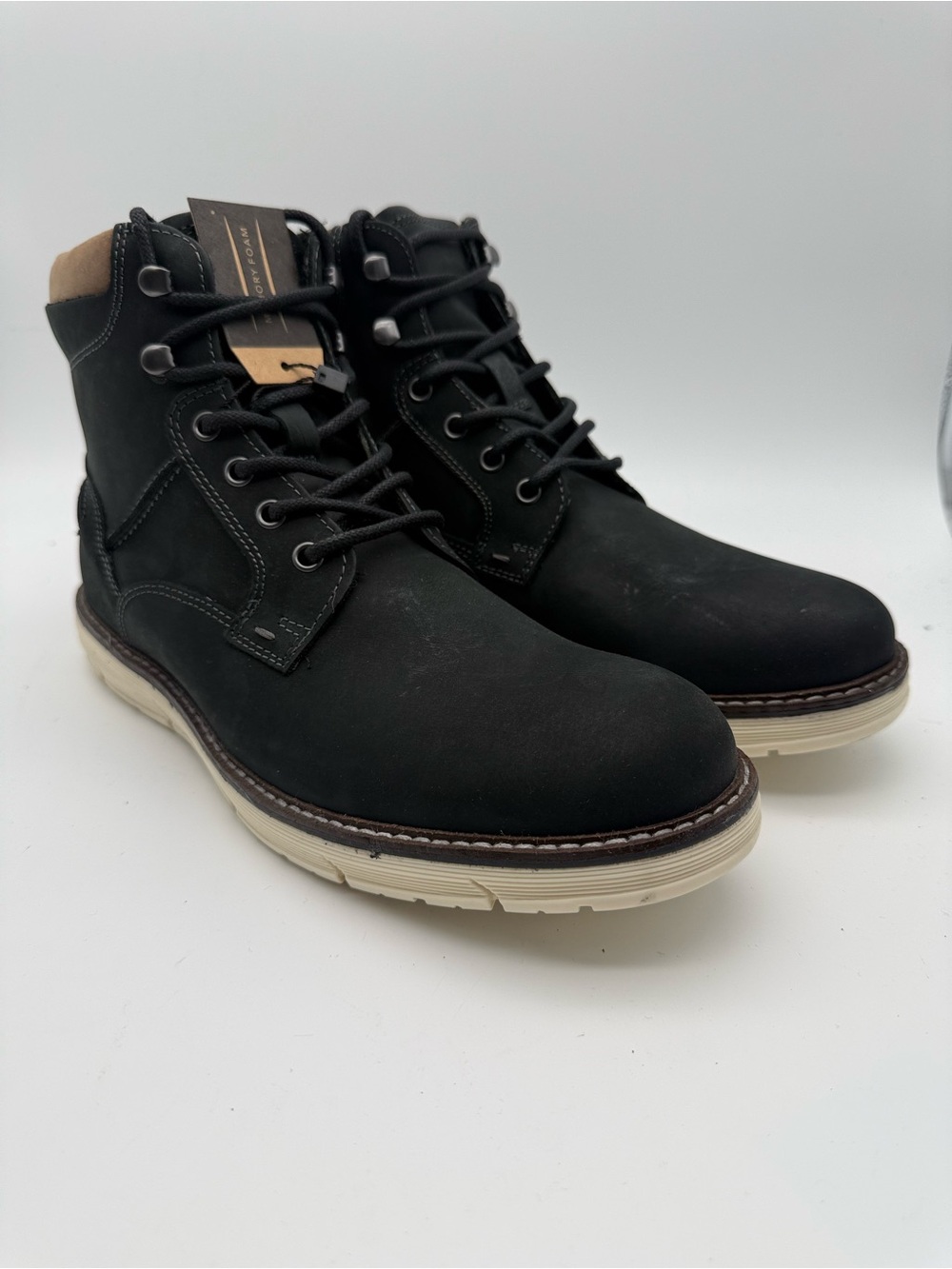 BRAND NEW Crevo Emmett Black Leather Suede Plain Toe Boot Men’s Size 10 M
